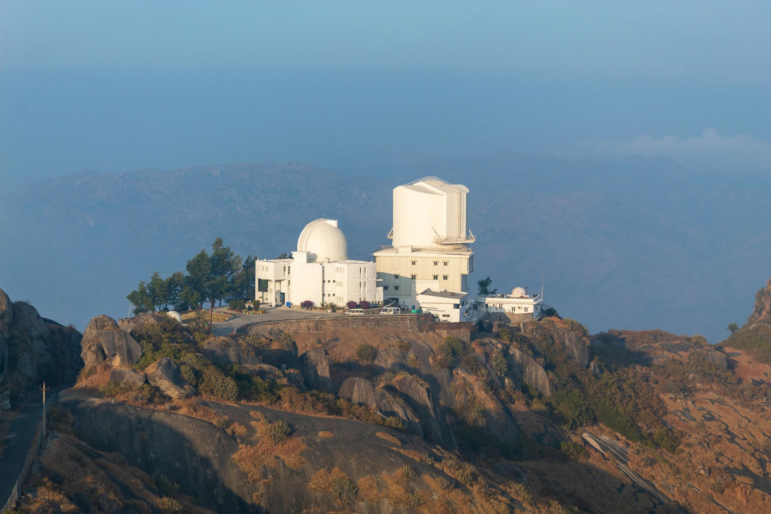 Scenic view of a space observatory located on Mount Abu, Rajasthan, India.